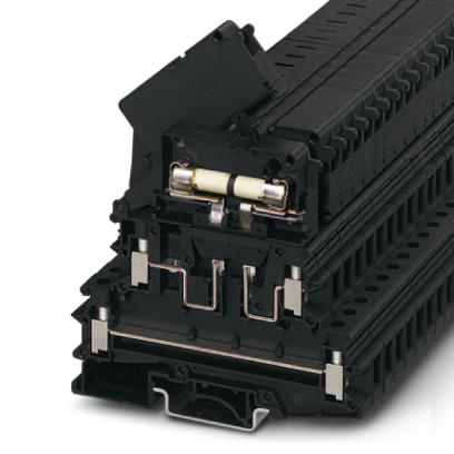 Phoenix Contact Fuse - Multi-Level Terminal Block; UKK 5-HESI (6;3X32); 15A; 600V; 2-Level; #26 - #10; Glass; G / 6;3 x 32; Screw Connection; Black